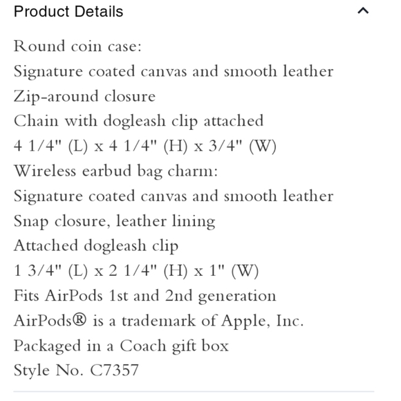 ✨️Coach Floral Coin Case Wireless Earbud Case Bag Charm Set (See Comments) - Picture 8 of 10